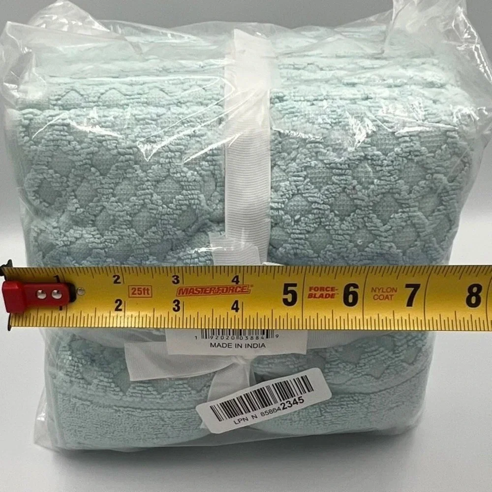 Great Bay Home Grayson Hand Towels 6 Pack Pale Blue 16x28 New